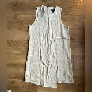 Fifteen Twenty Natural Linen Sleeveless Midi Shift Dress